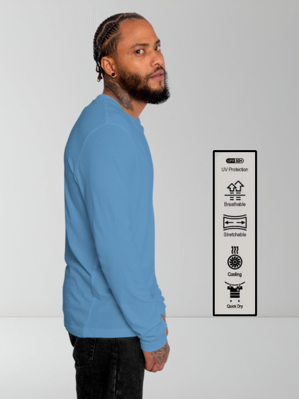 Sky Blue Relax Fit Full T-shirt men