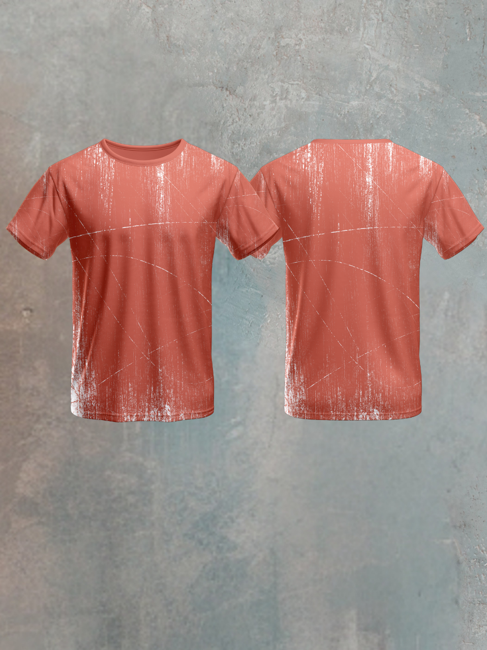 Crimson Red Sketch Design Pattern Sports T-shirt for men