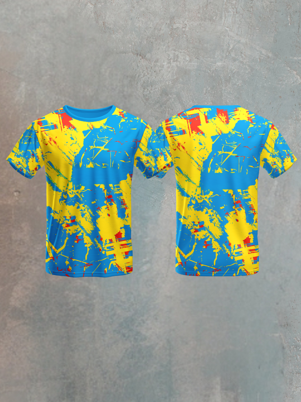 Bright Blue Color Burst Pattern Sports T-shirt for women