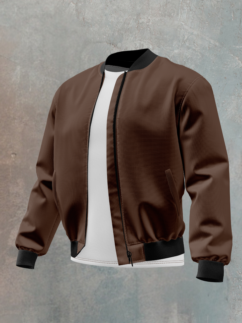 Brown Solid Regular Fit Jacket