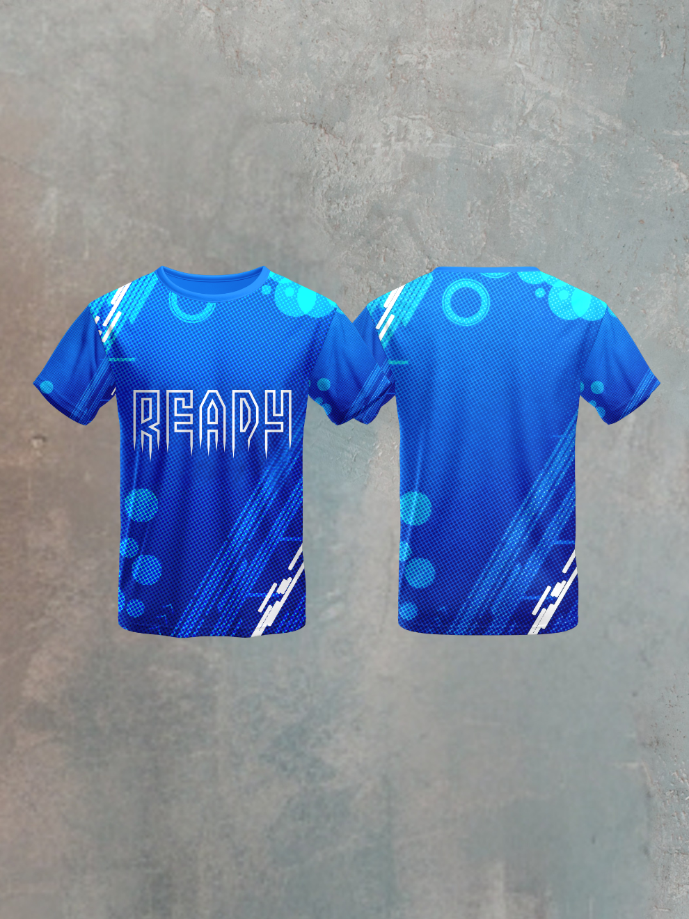 Neo Blue Ready Pulse Pattern Sports T-shirt for men