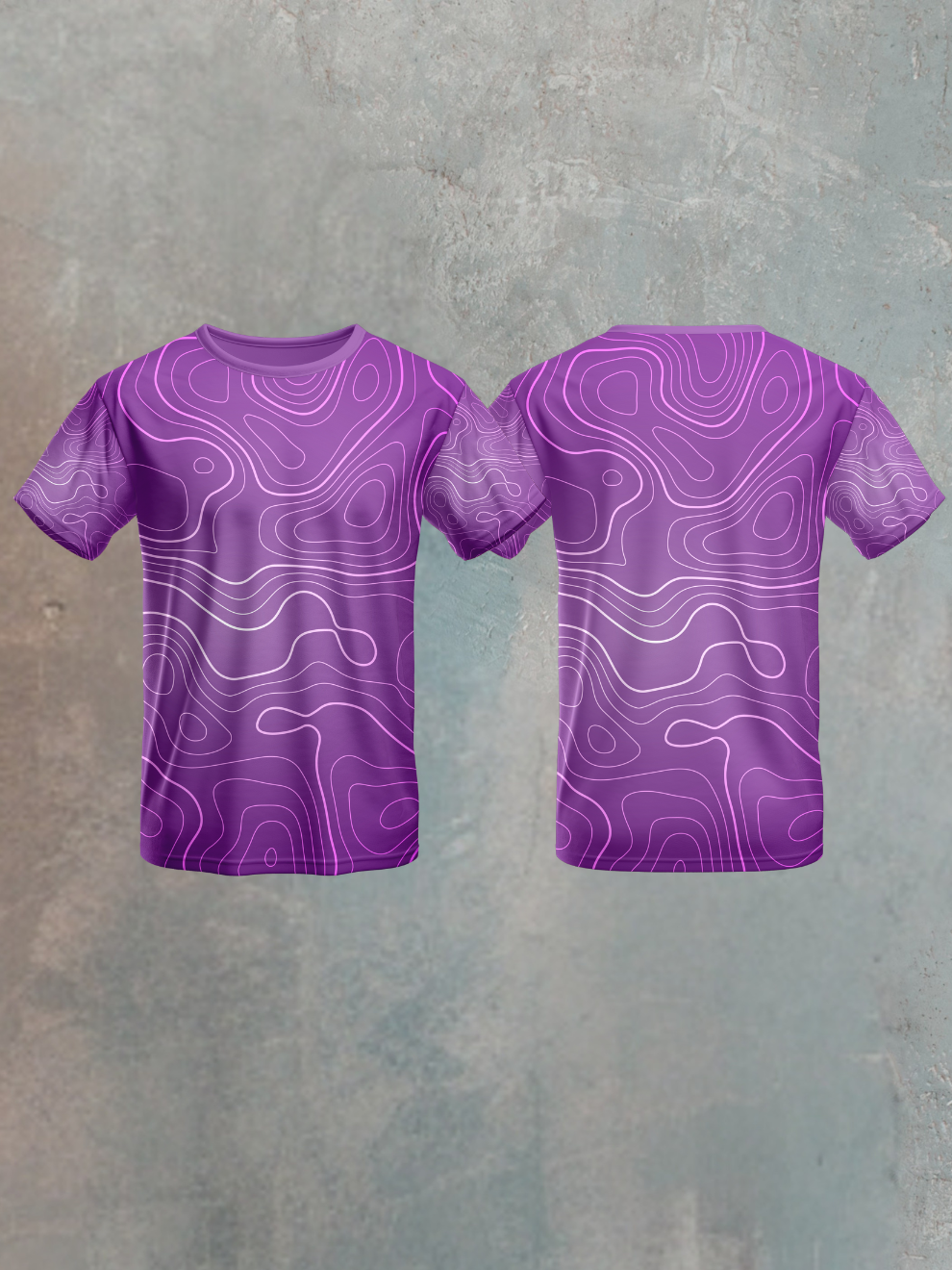 Solar Plum Typographic Rush Pattern Sports T-shirt for men