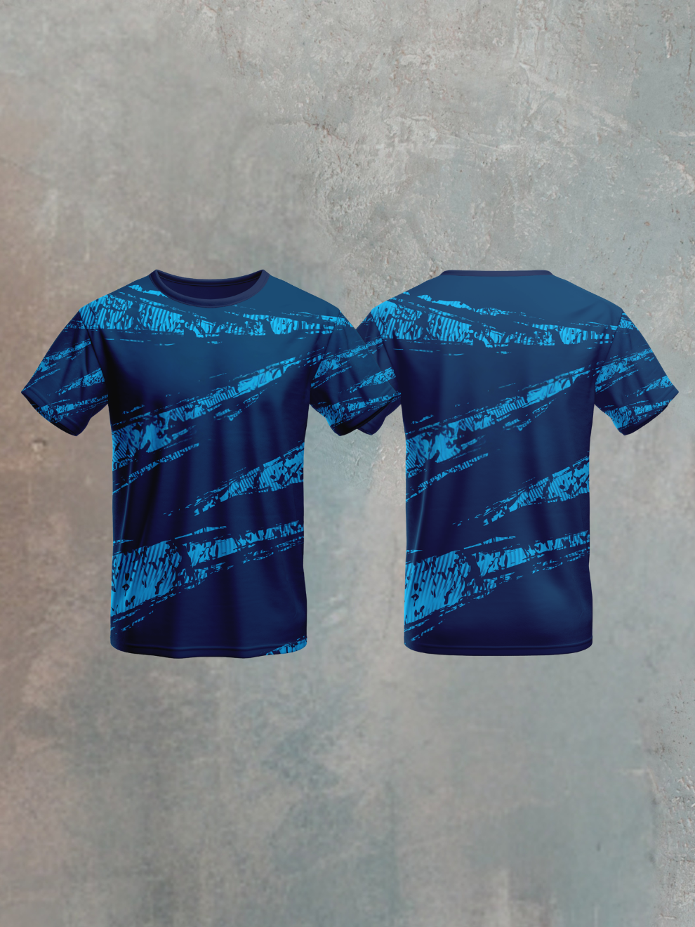 Midnight Navy Blue Diagonal Brush Stroke Pattern Sports T-shirt for women