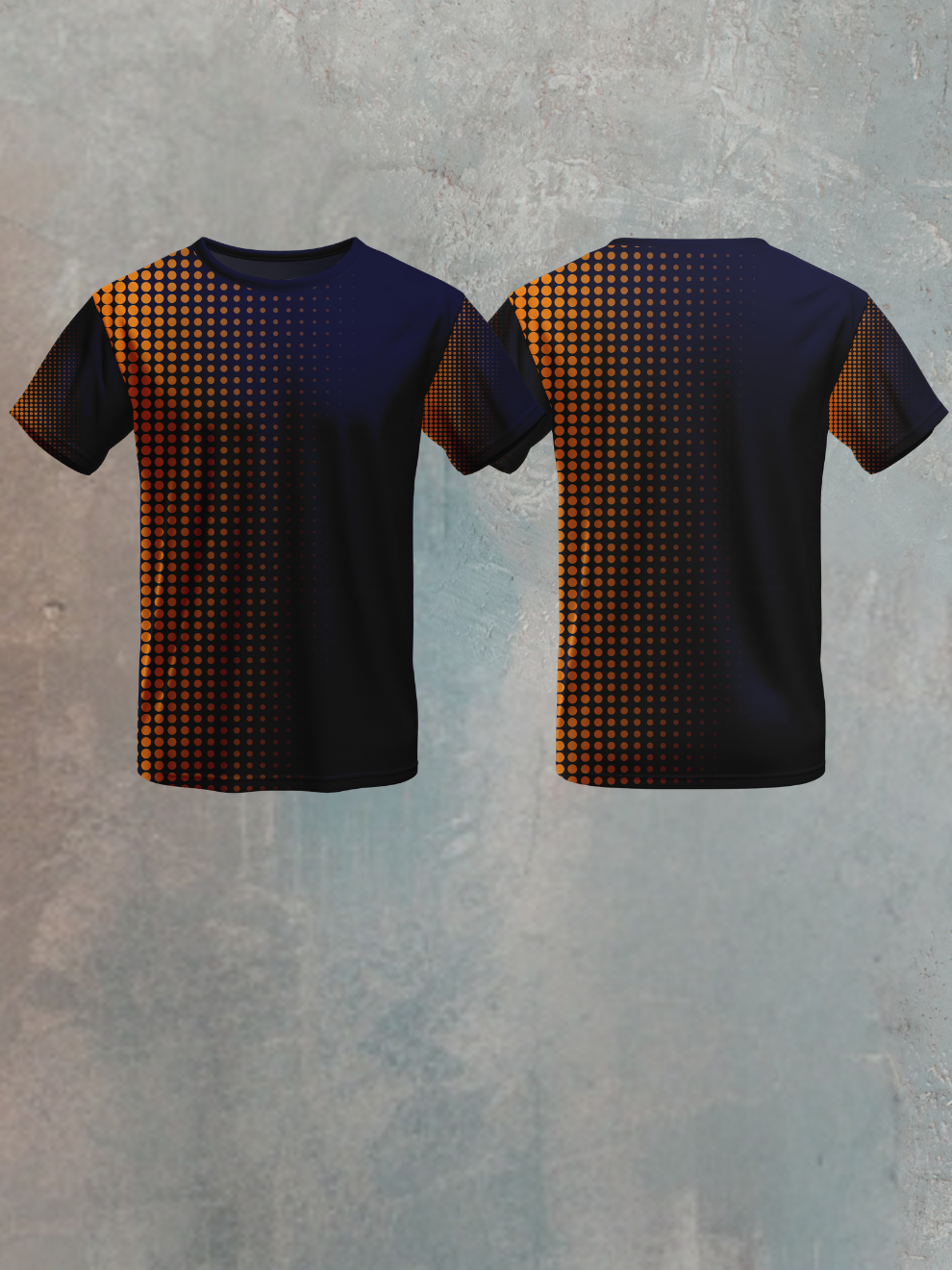 Black Flare Dot Pattern Sports T-shirt for men