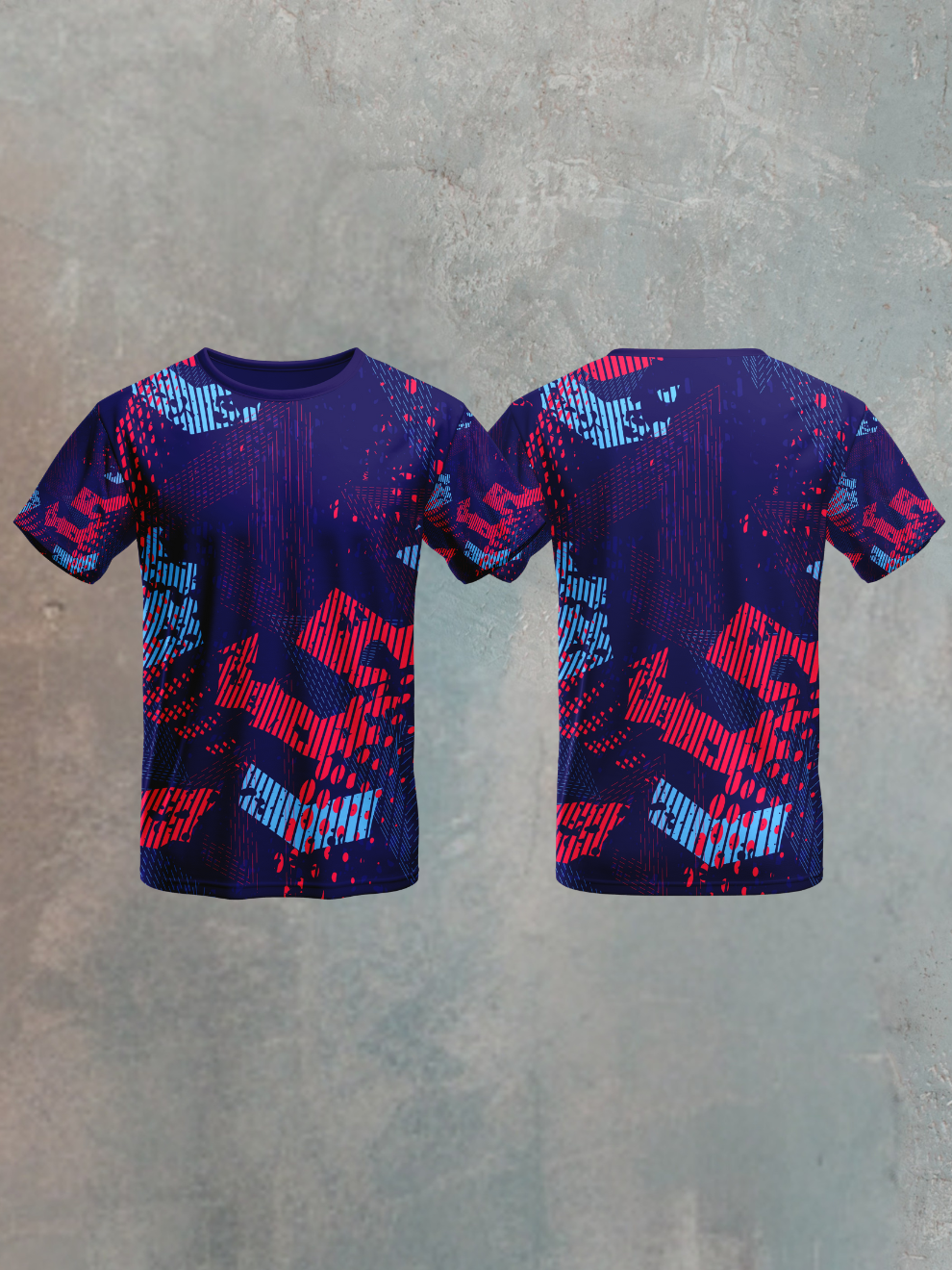 Digital Blue Neo Pulse Pattern Sports T-shirt for men