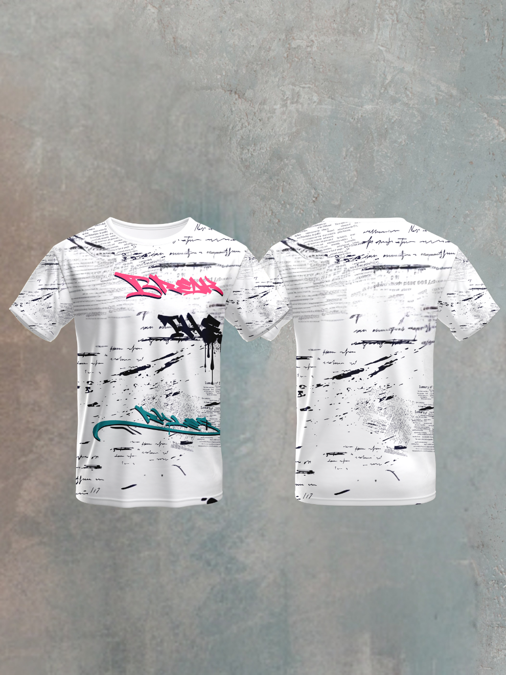 Street Ivory White Urban Abstract Pattern Sports T-shirt for men