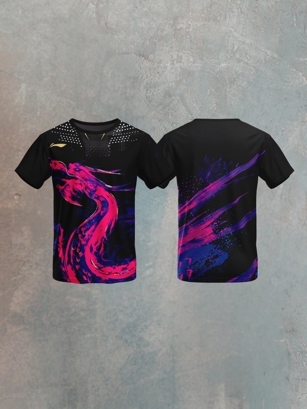 Graphite Black Dragon Volt  Flare Pattern Sports T-shirt for men