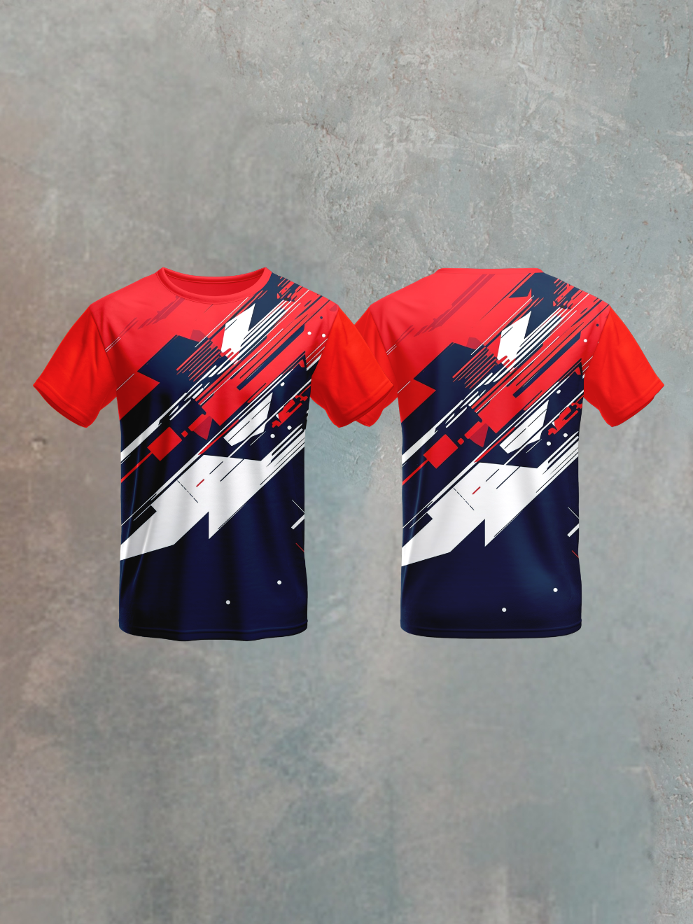 Bright Red Velocity Strike Pattern Sports T-shirt for men