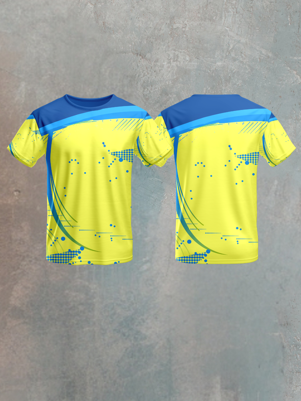 Solar Blue Dyno Wave Pattern Sports T-shirt for men