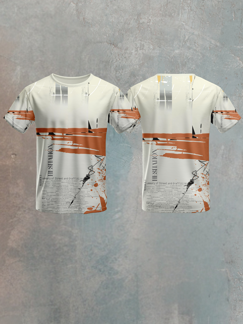 Urban Clay Paint Splatter Pattern Sports T-shirt for men