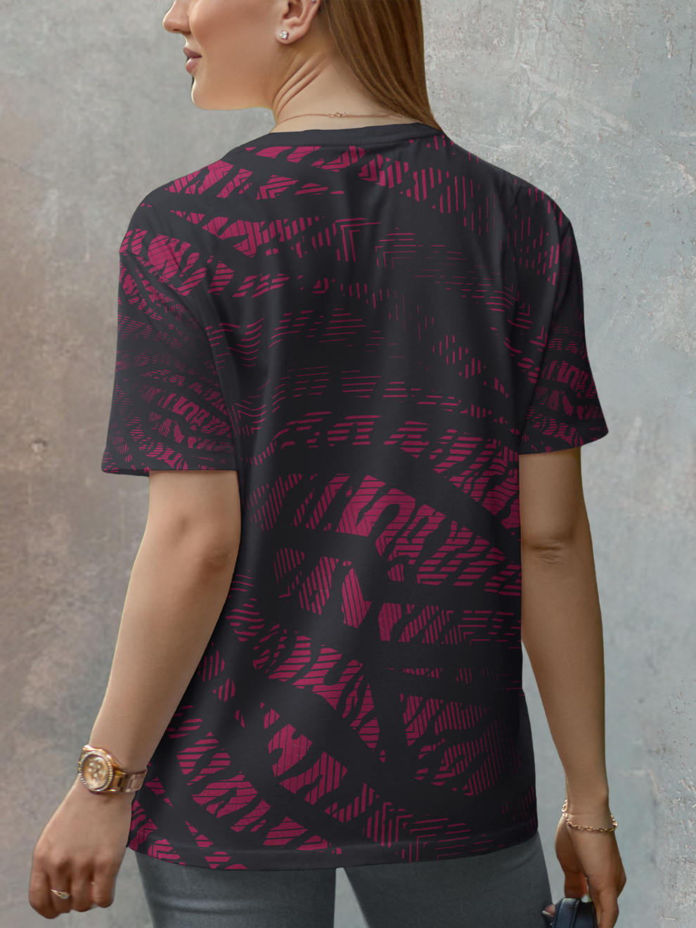 Graphite Blaze Tag Mesh Pattern Sports T-shirt for women