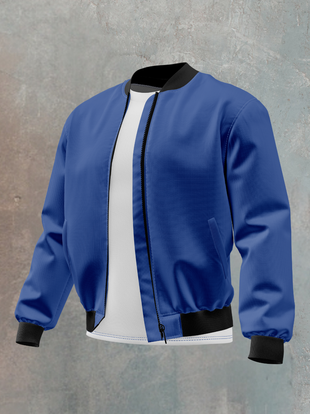 Denim Blue Solid Regular Fit Jacket