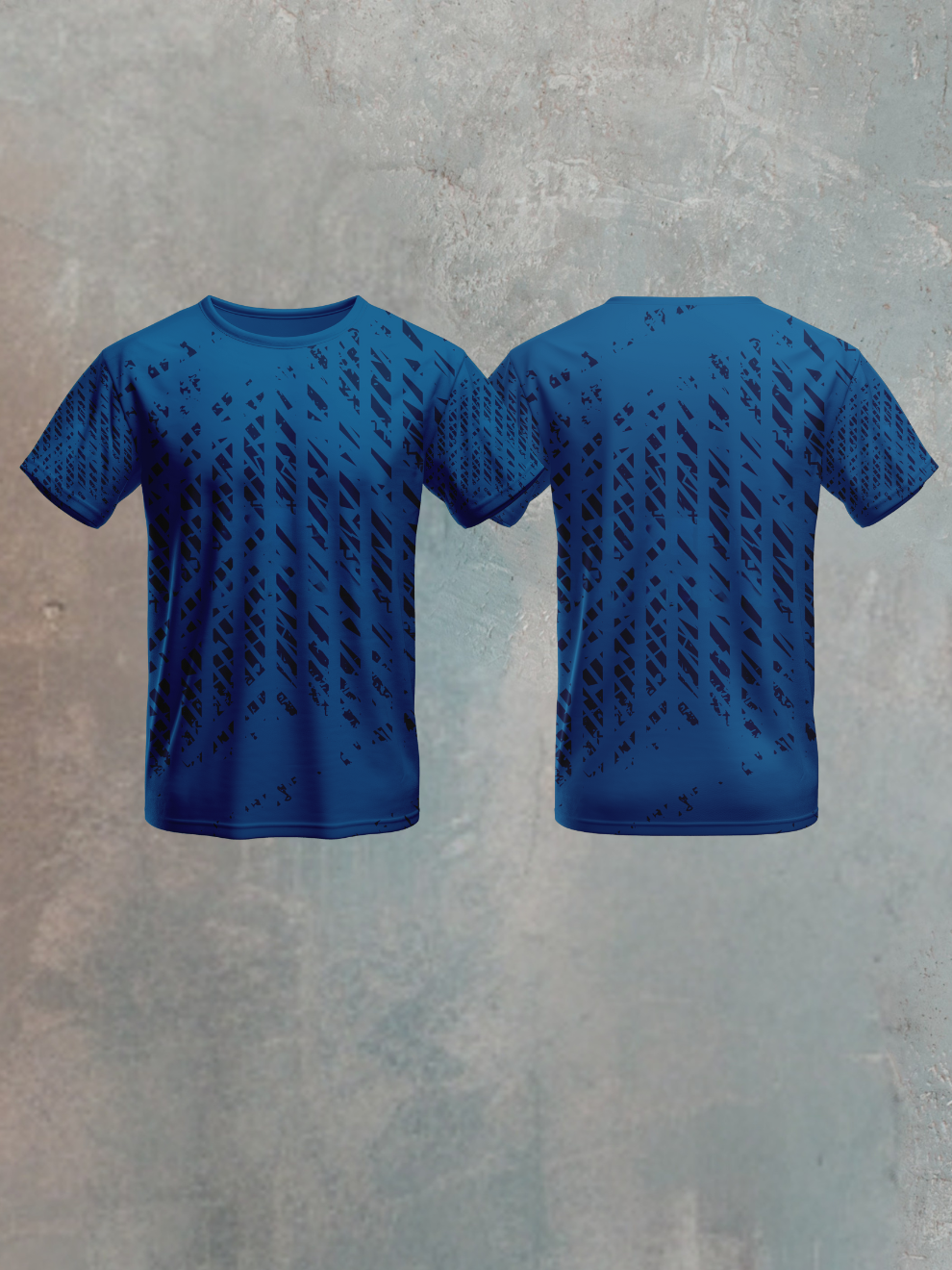 Storm Blue Geometic Line Pattern Sports T-shirt for men