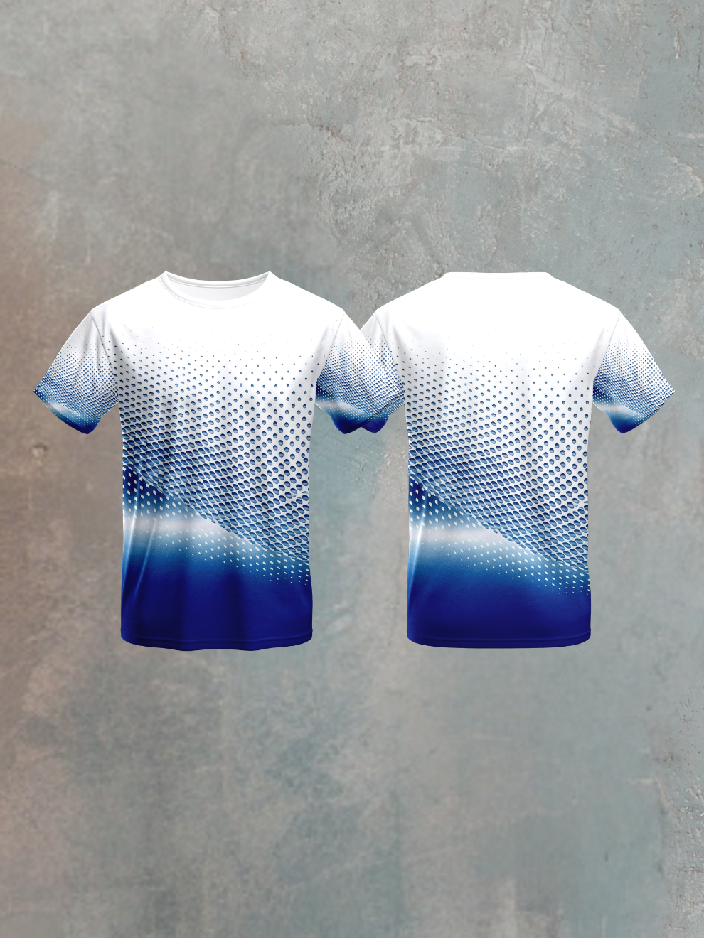 Light Blue Dot Gradient Pattern Sports T-shirt for men