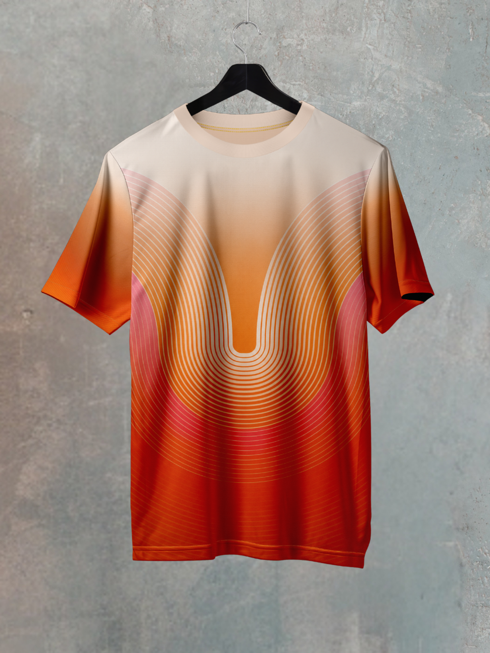 Amber Red Retro Gradient Pattern Sports T-shirt for women