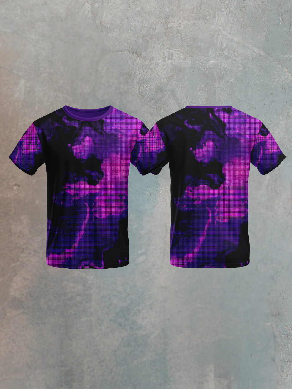 Midnight Black Digital Abstract Pattern Sports T-shirt for men