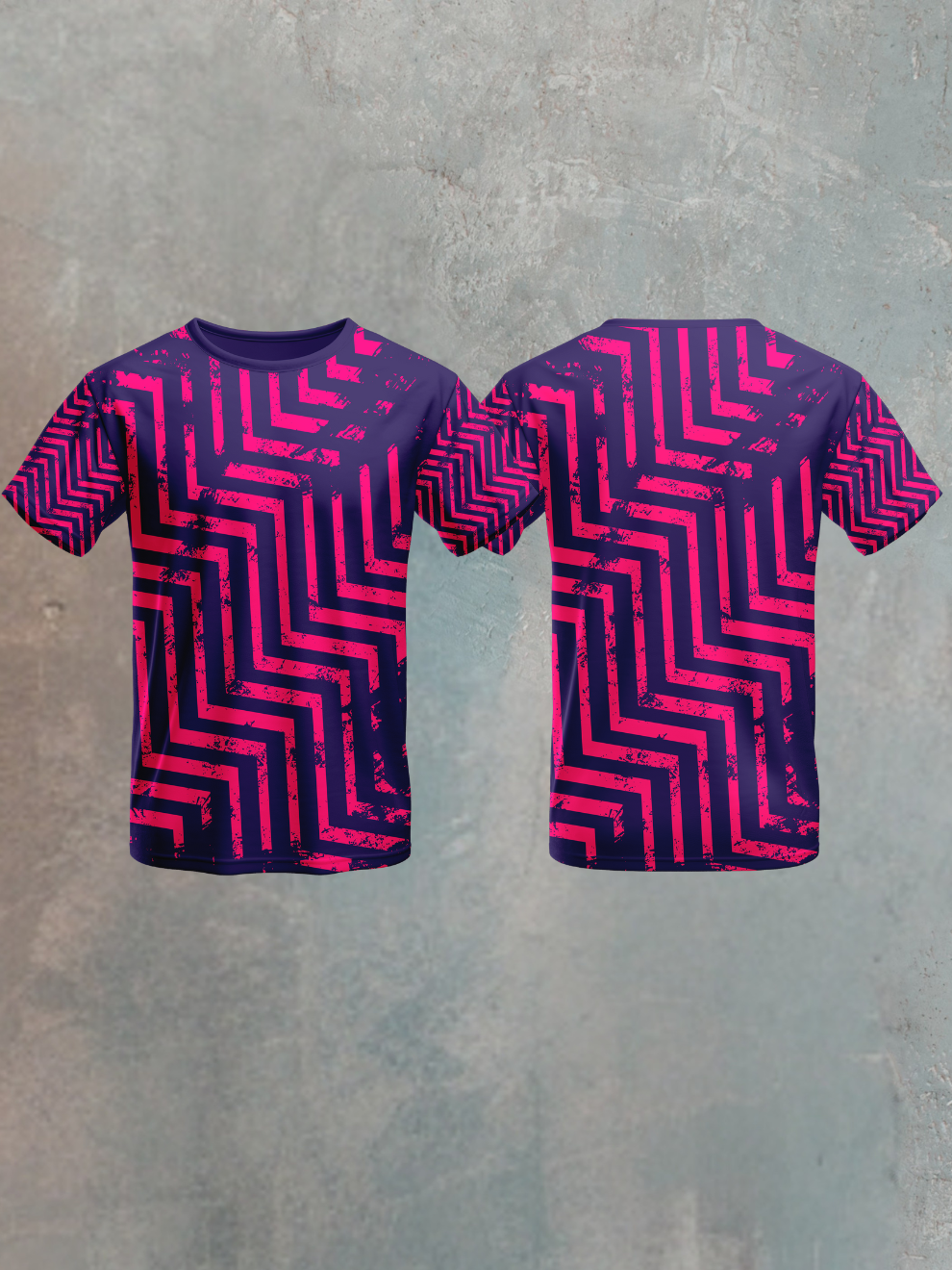 Red zigzag lines Abstract Geometric Pattern Sports T-shirt for men