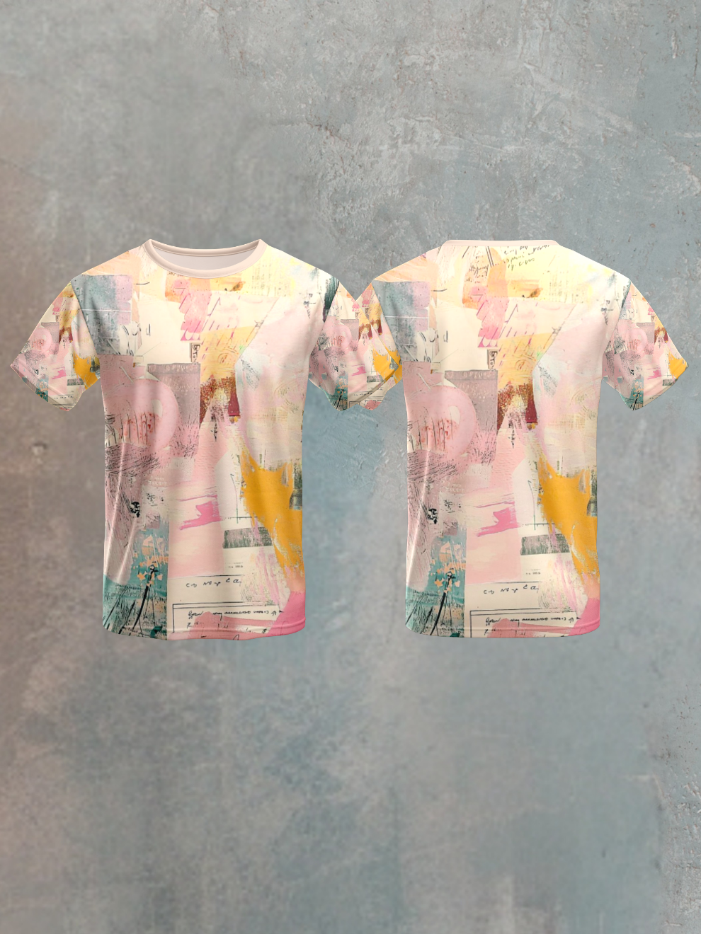 Pastel Multicolor Art Rush Pattern Sports T-shirt for men