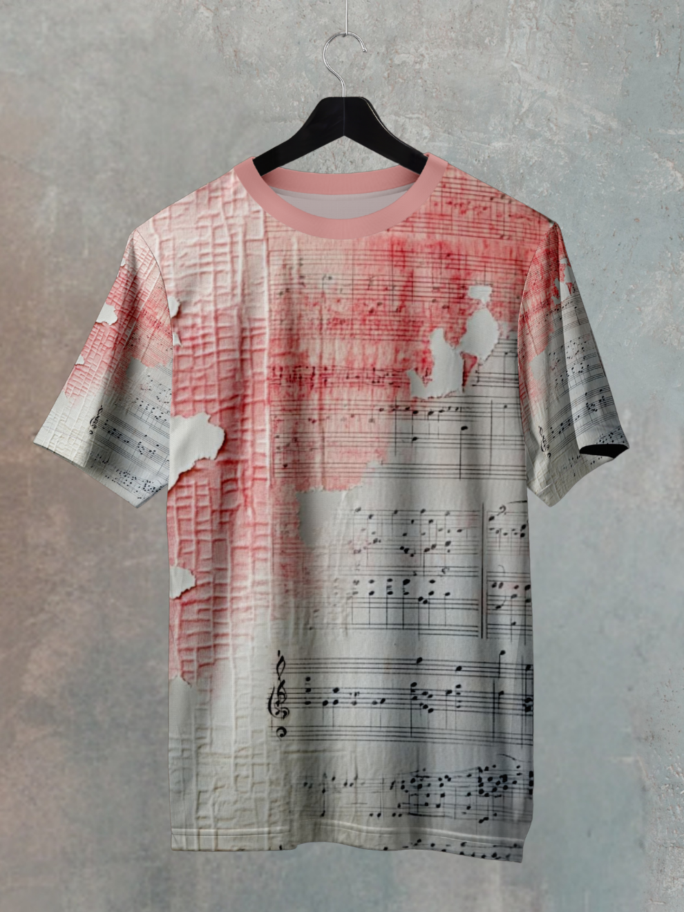 Blush White Melody Fade Pattern Sports T-shirt for women