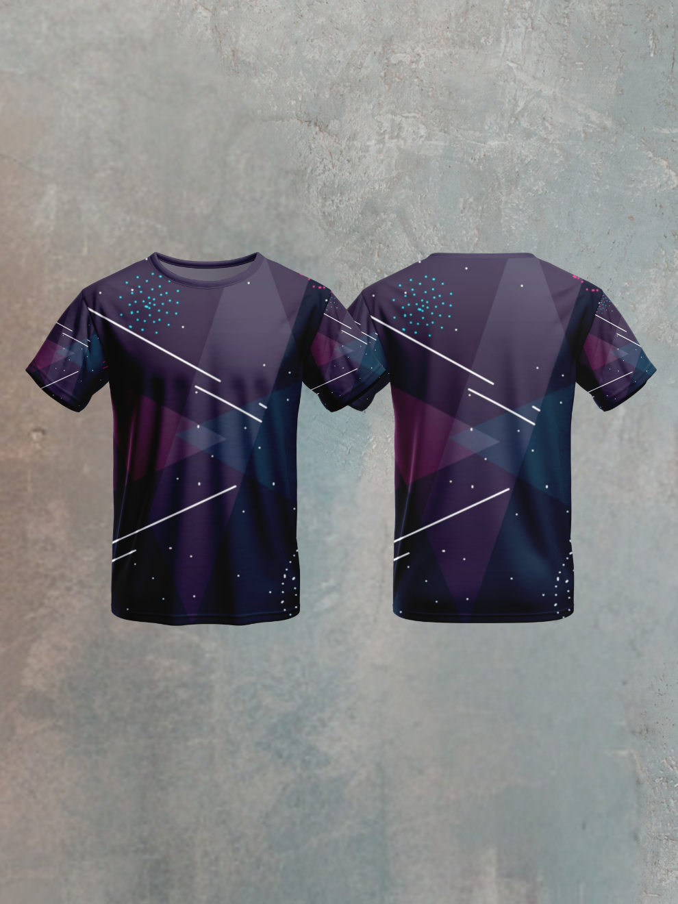 Midnight Graphite Black Orbit Pattern Sports T-shirt for men