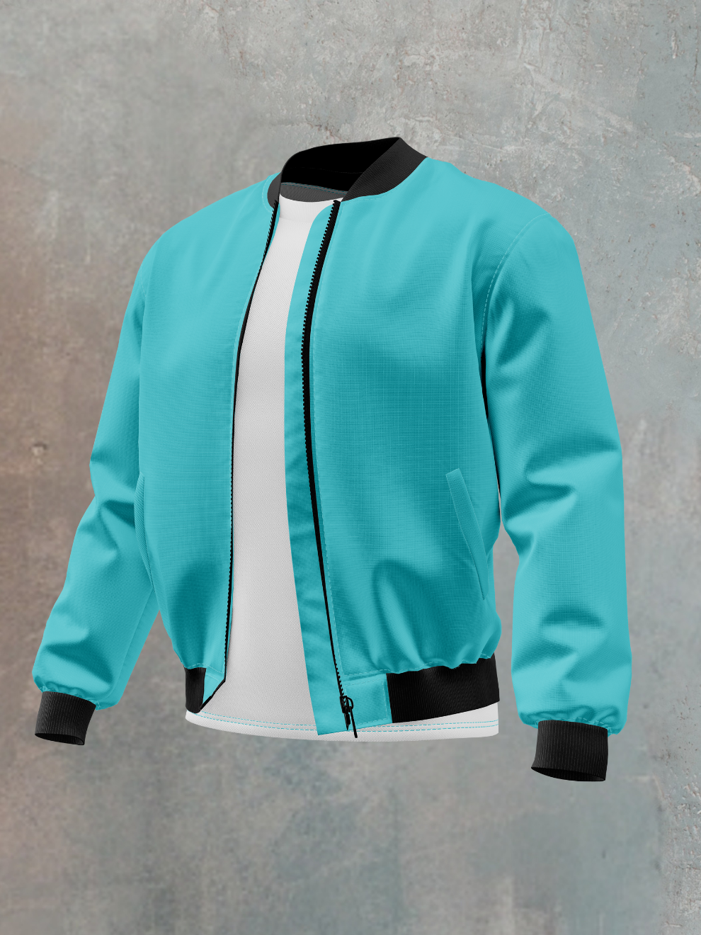Lagoon Blue Solid Regular Fit Jacket