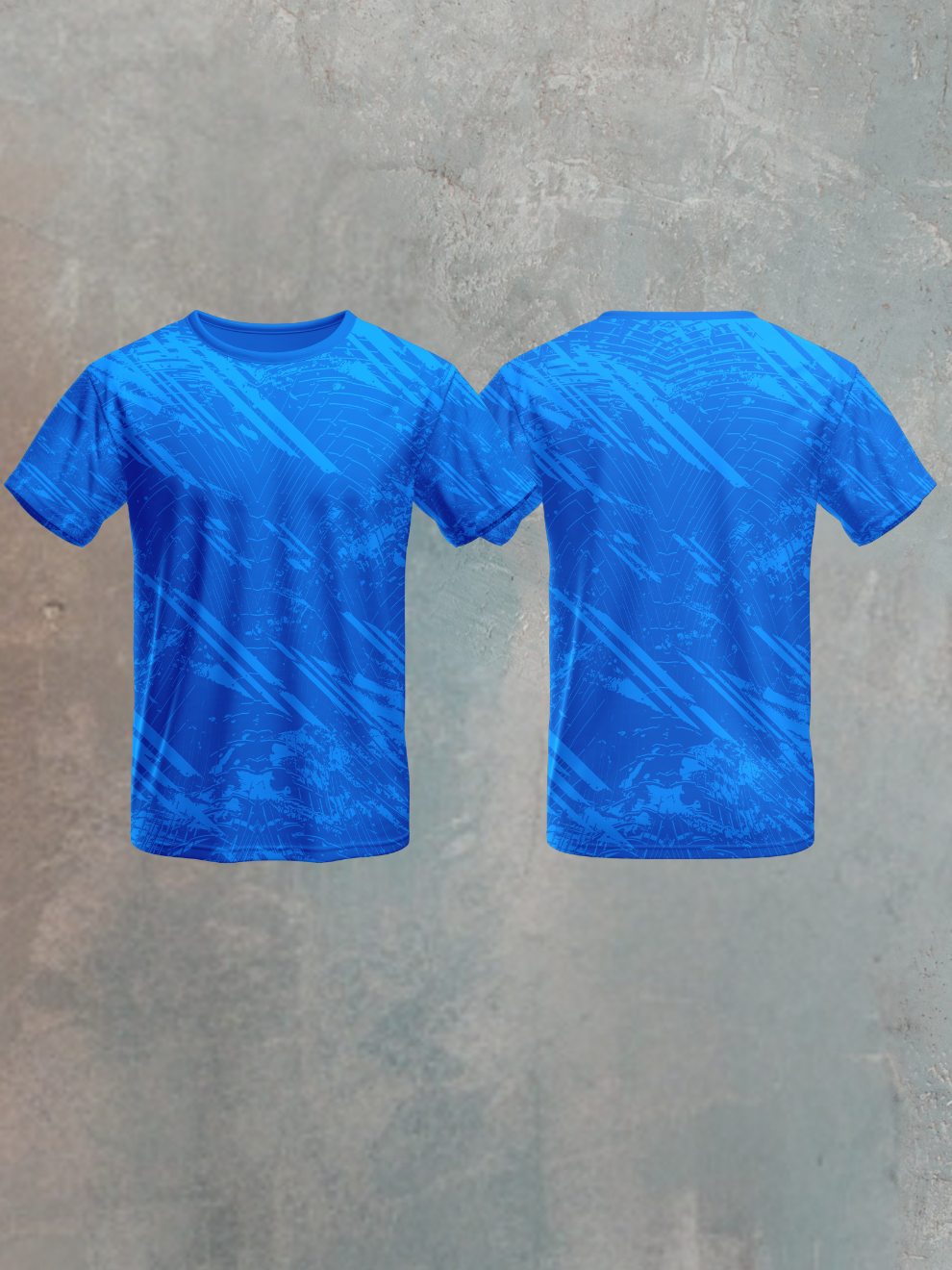 Electric Blue Diagonal Streak Pattern Sports T-shirt for men