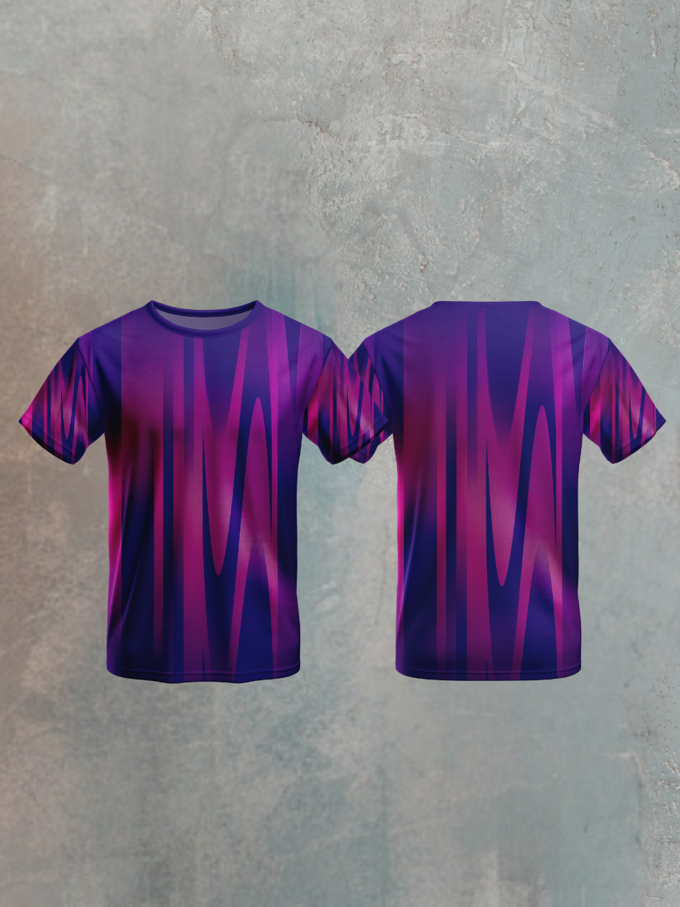 Electric Plum Pulse Wave Pattern Sports T-shirt for men