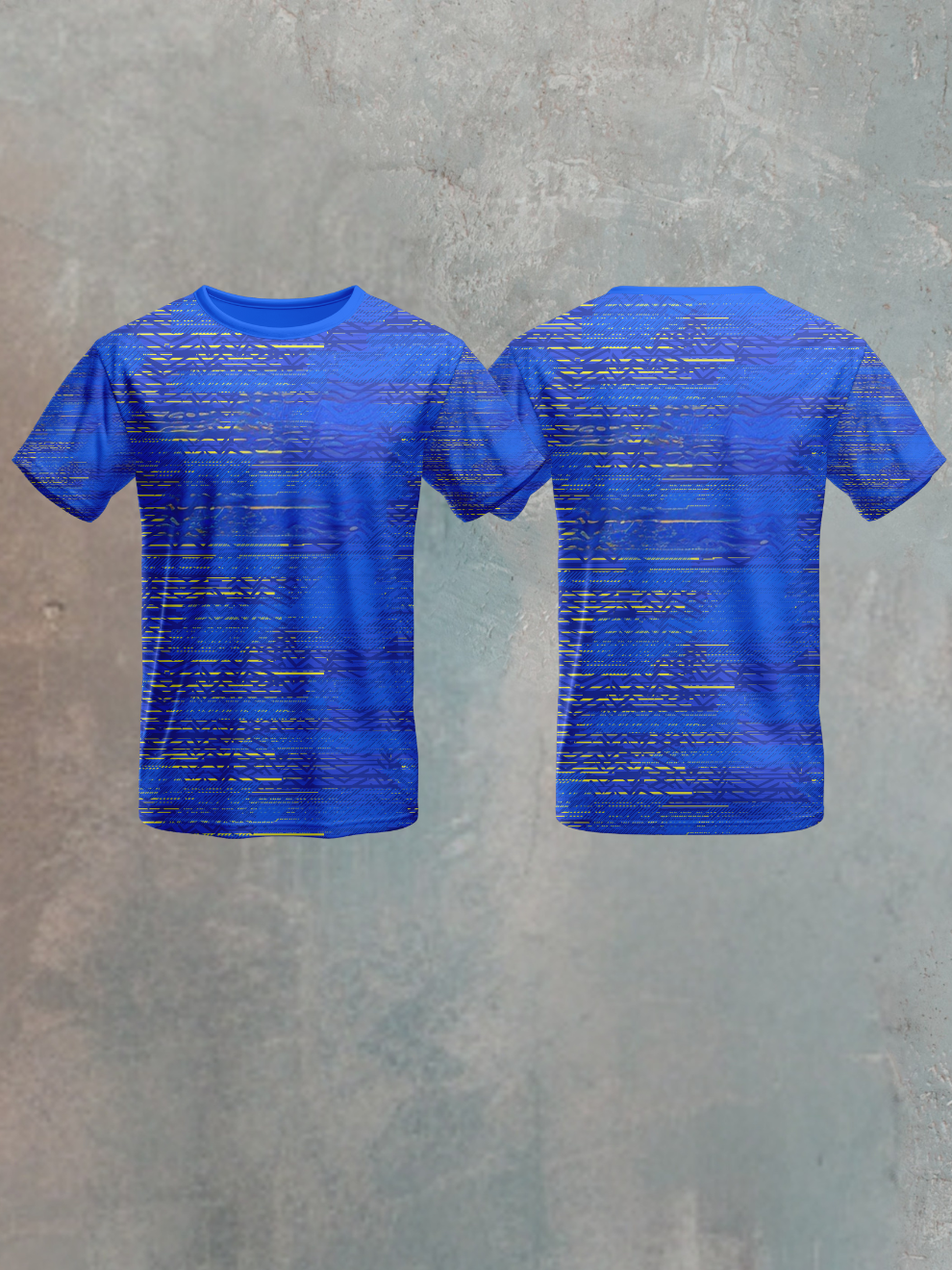 Drift Blue Abstract Code Line Pattern Sports T-shirt for men