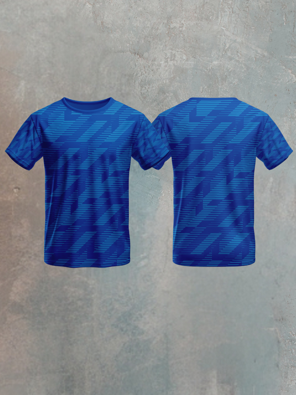 Edge Blue Geometric Rush Pattern Sports T-shirt for men