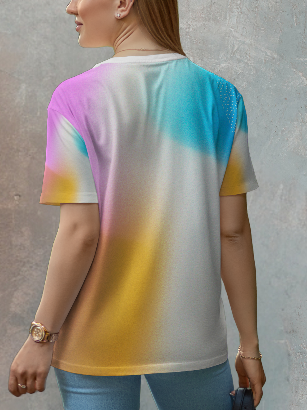 White Glow Drift Pattern Sports T-shirt for women