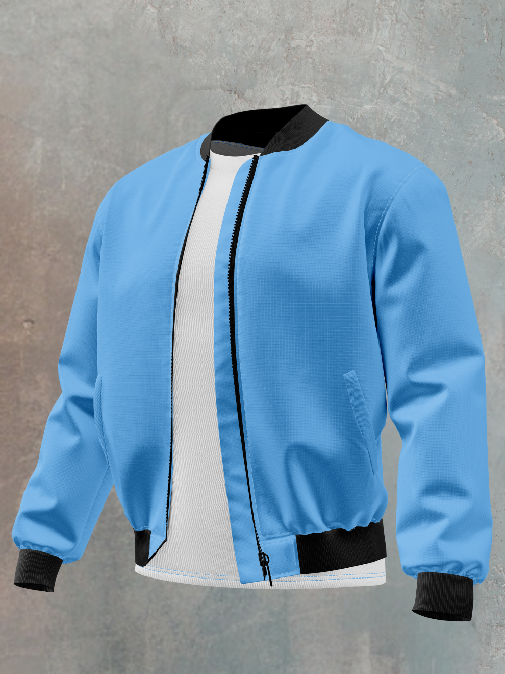 Light Blue Solid Regular Fit Jacket