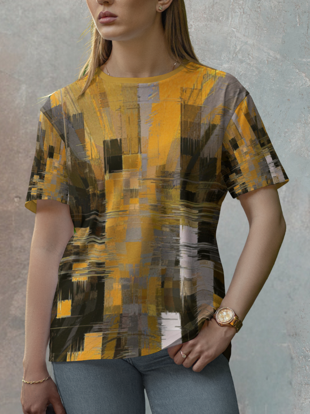Urban Gold Metro Blast Pattern Sports T-shirt for women