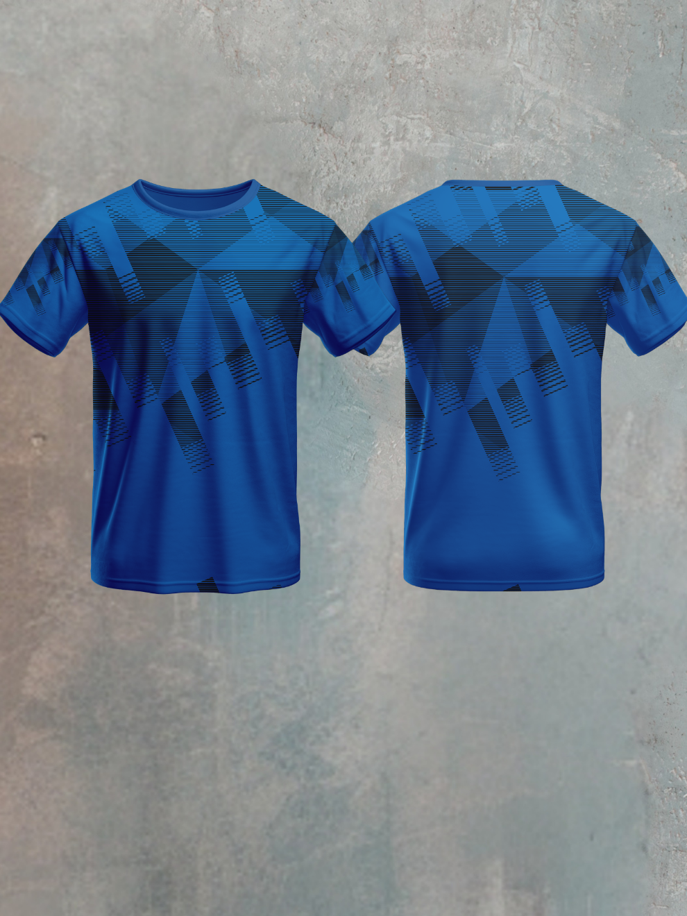 Steel Blue Geo Fade Pattern Sports T-shirt for men