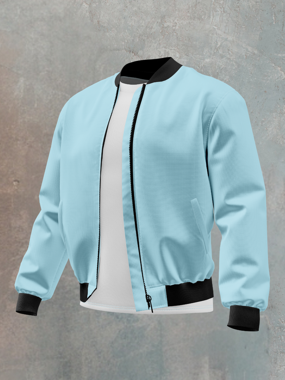 Sky Blue Solid Regular Fit Jacket