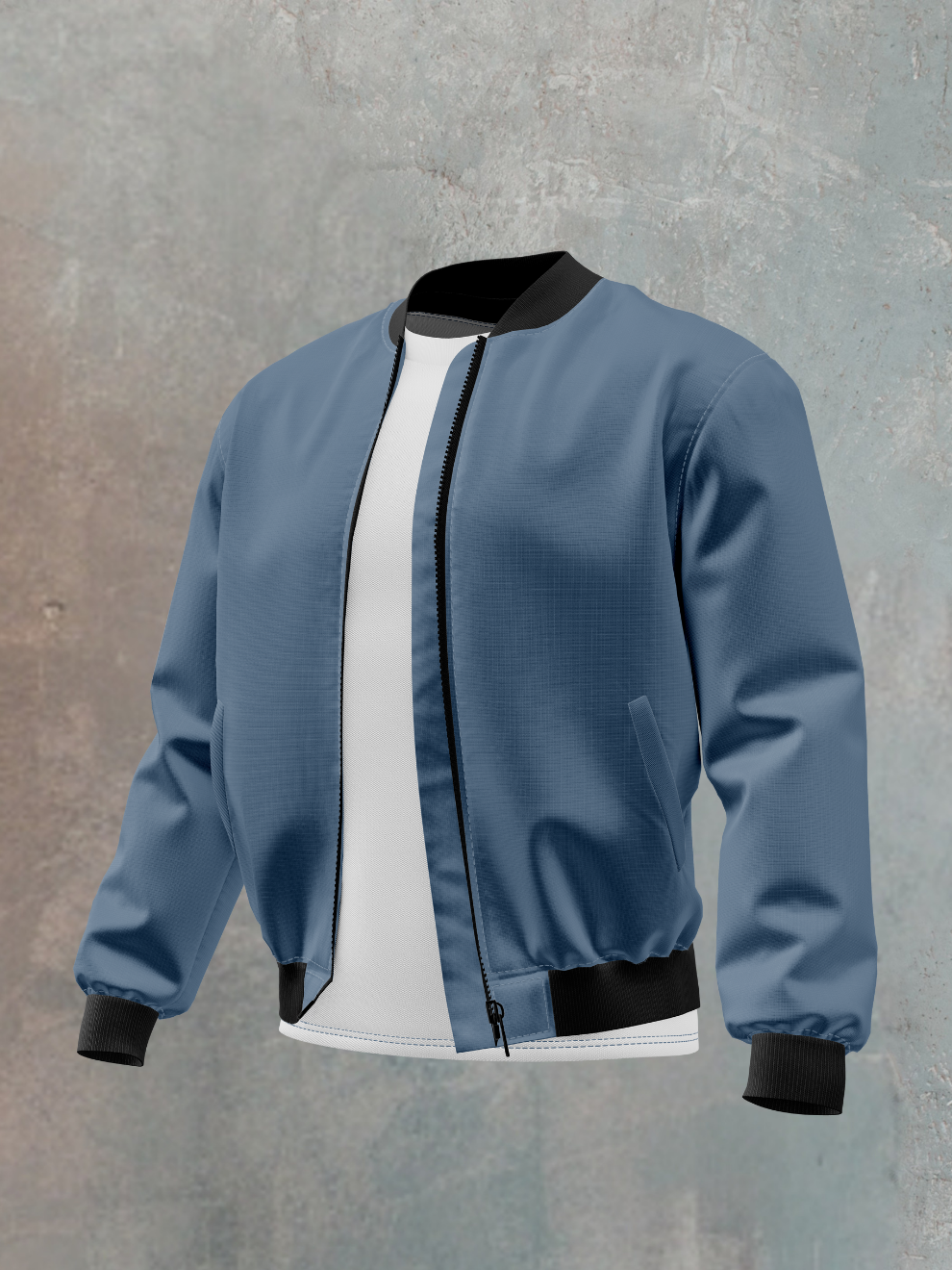 Storm Blue Solid Regular Fit Jacket