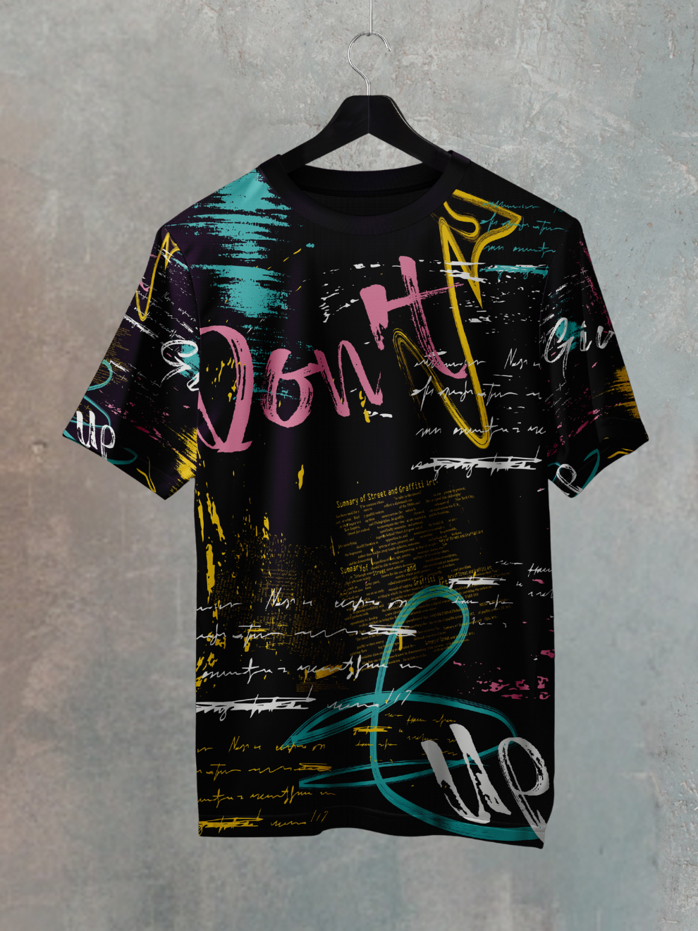 Black Urban Flux Pattern Slim Fit Sports T-shirt for men