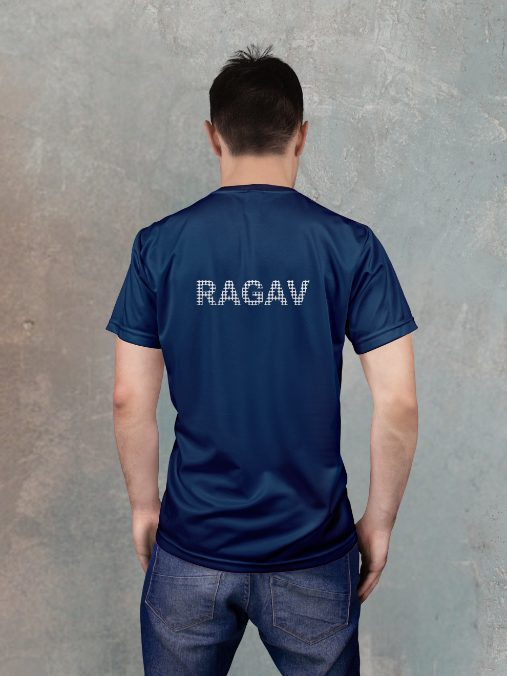 Badminton Jersey Customized Royal Blue Geometric Design Pattern