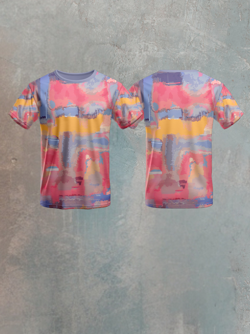 Fusion Flare Abstract Brush Stroke Pattern Sports T-shirt for men