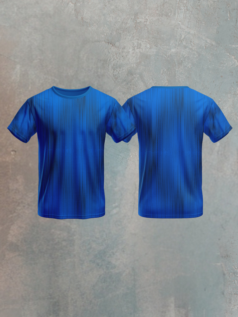 Sky Volt Blue Bold Graphic Text Pattern Sports T-shirt for men