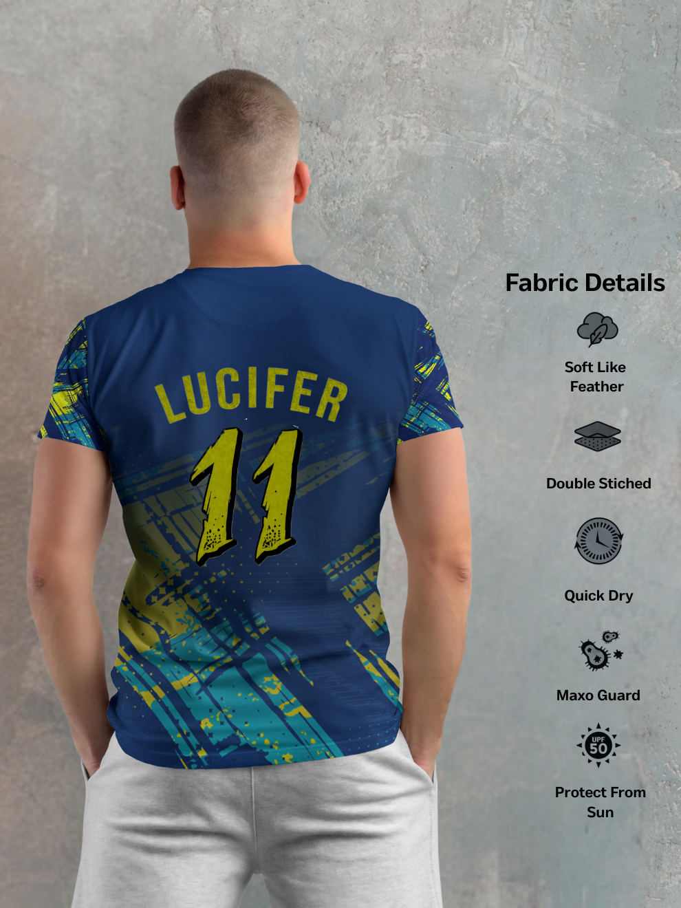Dark Blue Volt Mesh Pattern Sports T-shirts for men