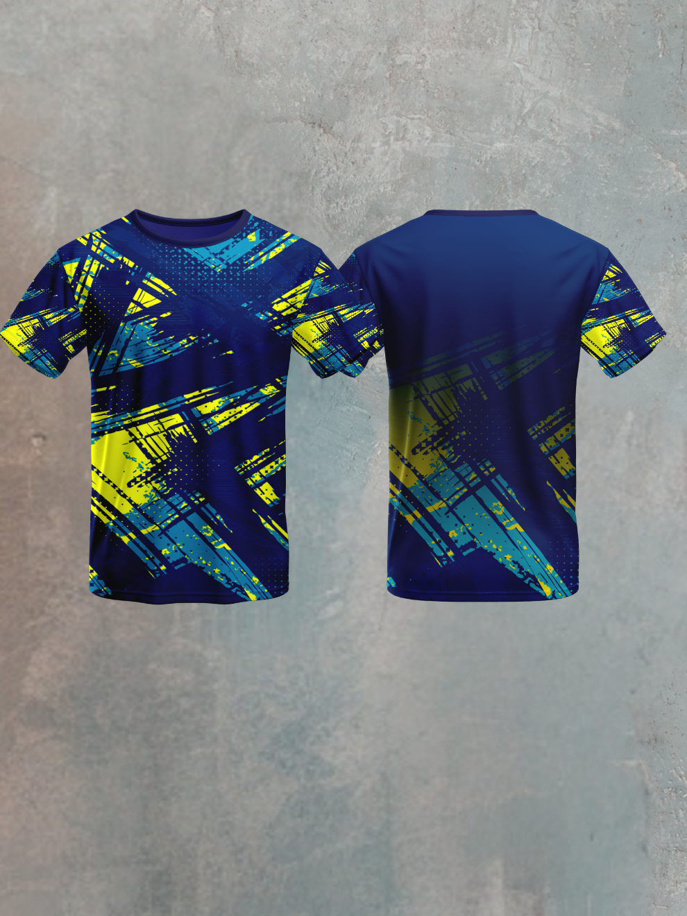 Dark Blue Volt Mesh Pattern Sports T-shirts for men