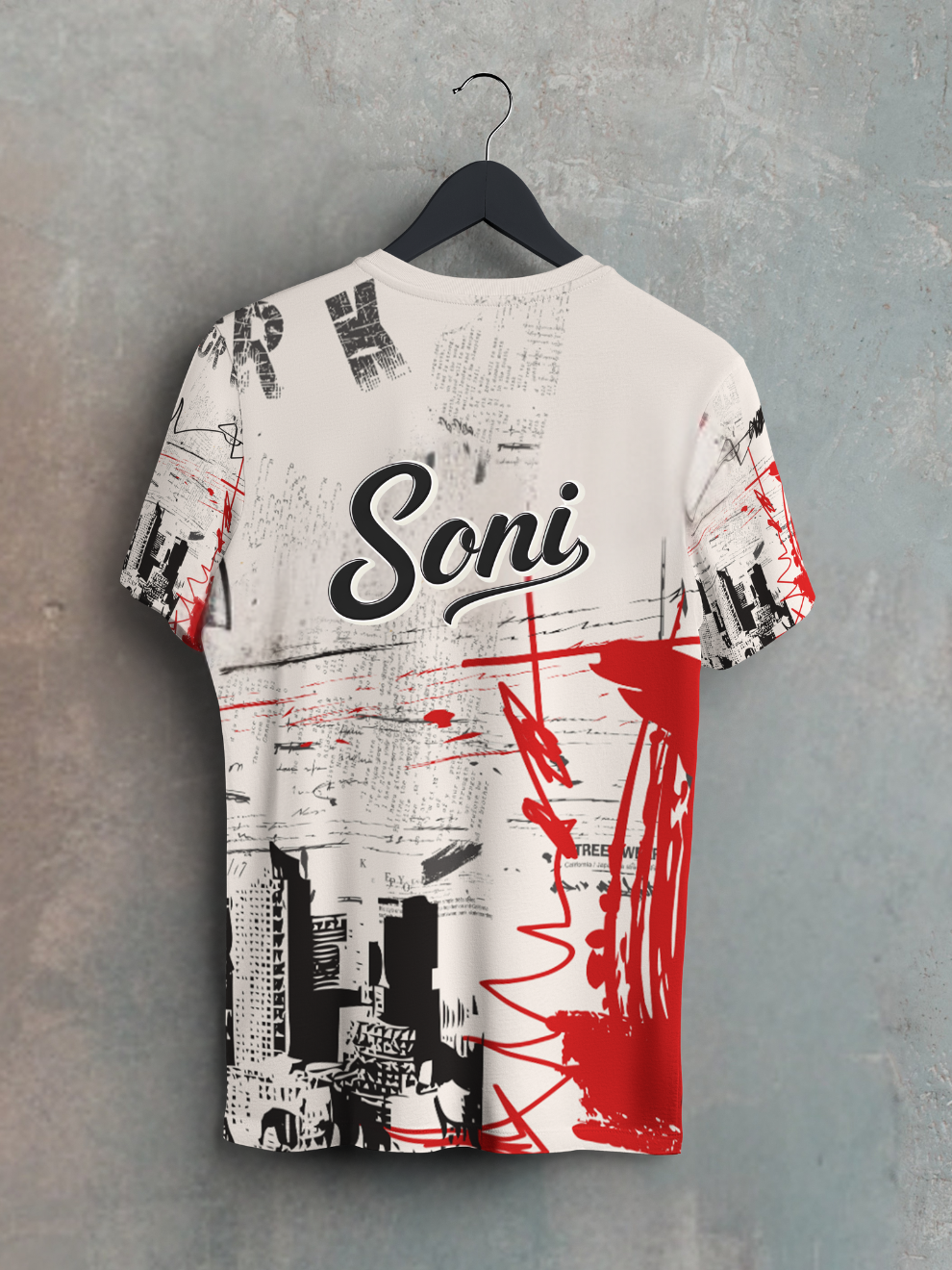 Customized Printed T-shirts Back Name Printed