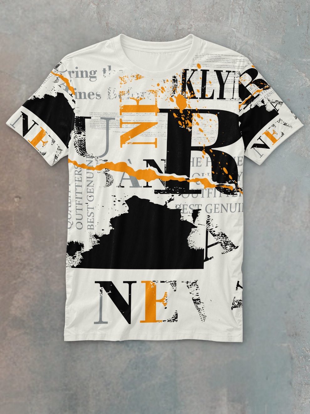 White Graphic Art Pattern Slim Fit Sports T-shirt for men