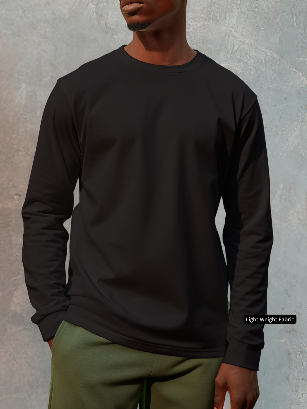 Black Relax Fit Sports Full T-shirt men