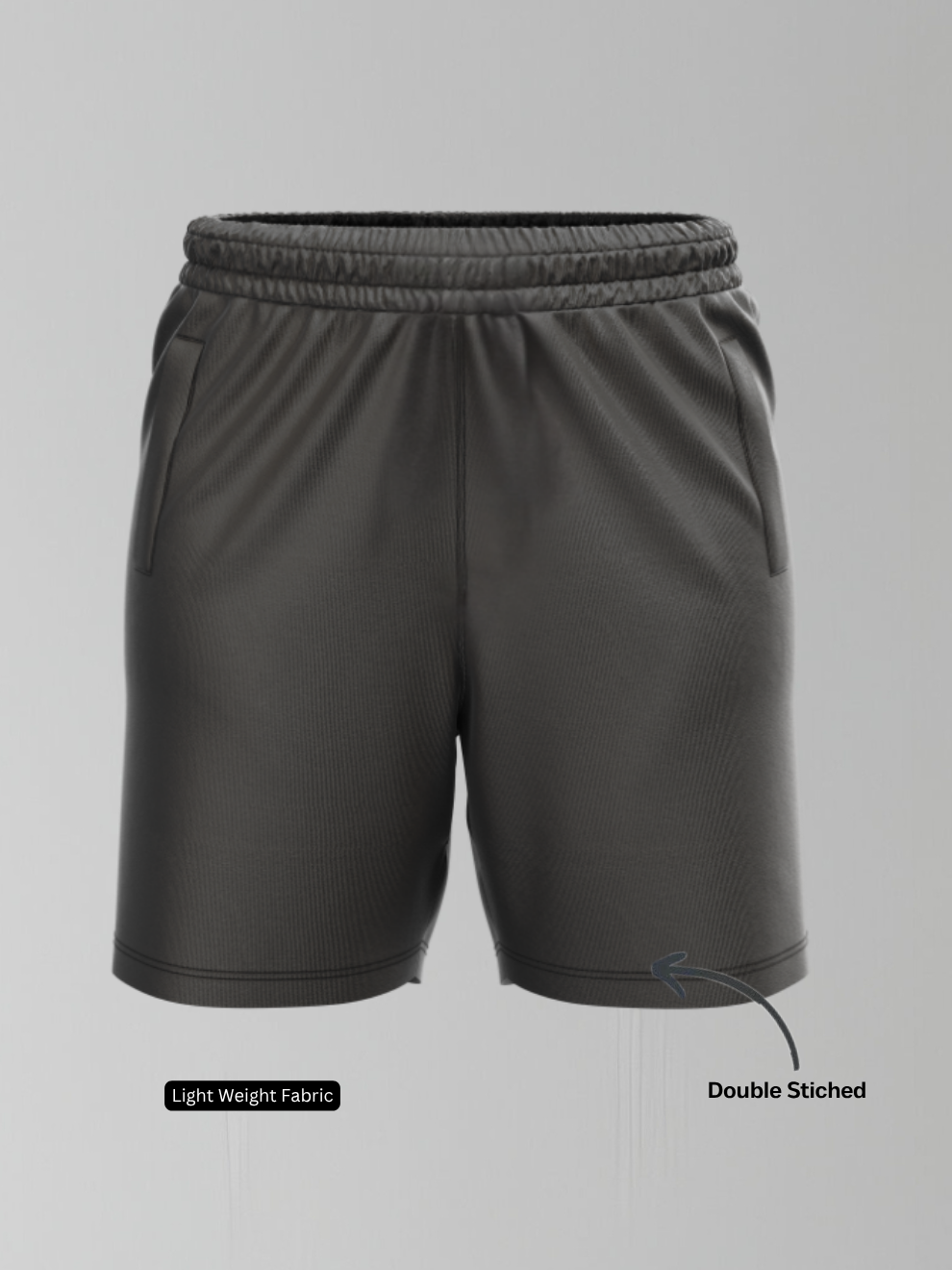 Black Relaxed Fit Sports Shorts men