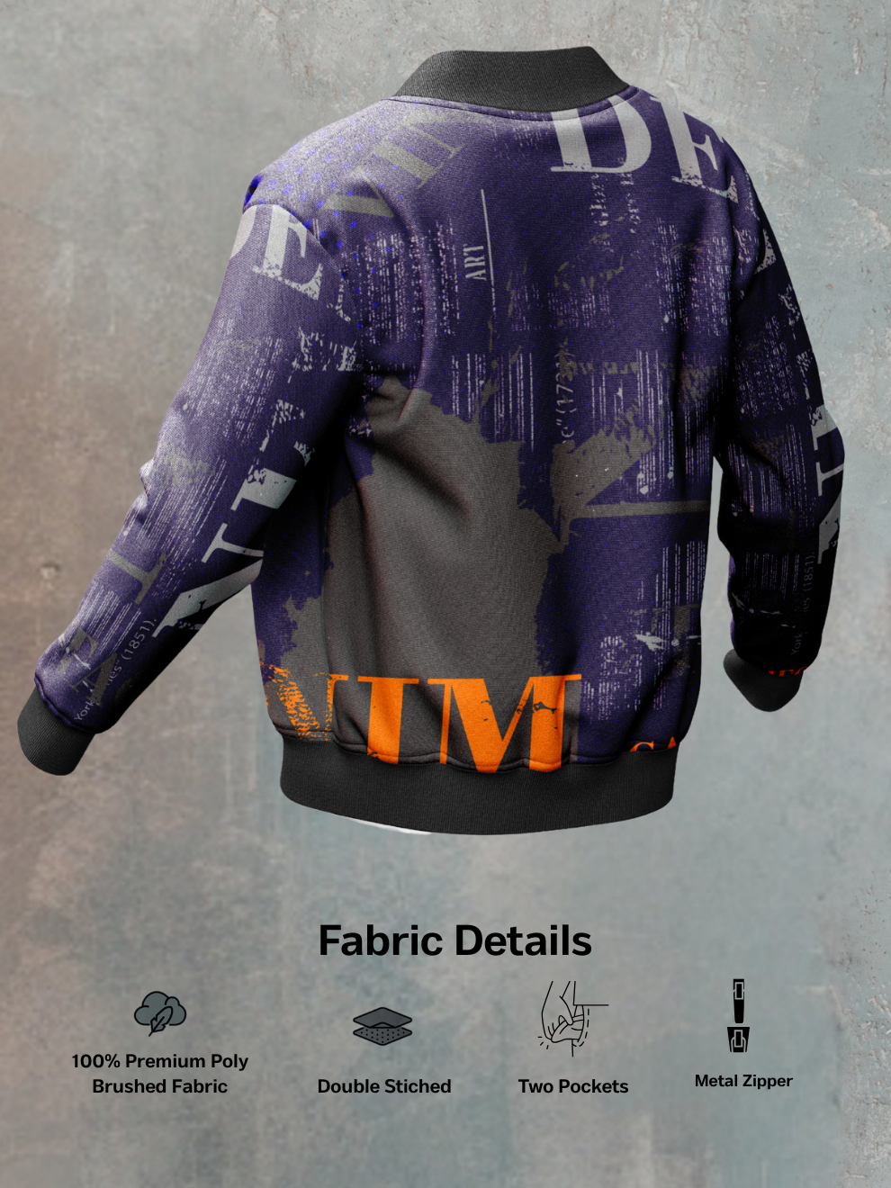 Midnight Blue Metro Rush Pattern Slim Fit Sports Jacket