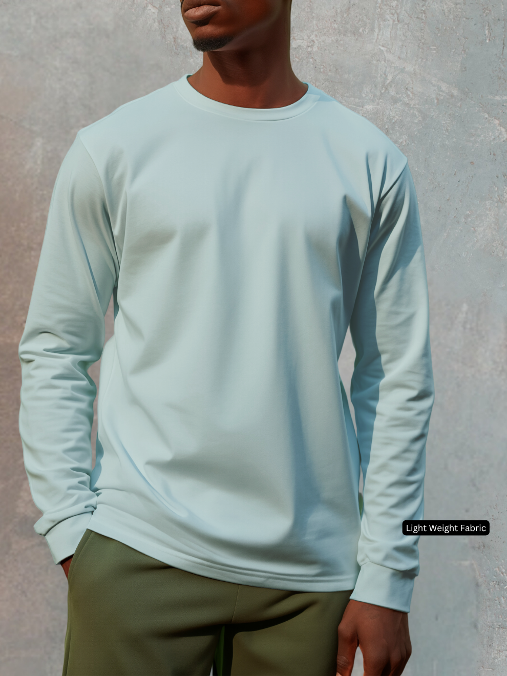 Capri Blue Relax Fit Full T-shirt men