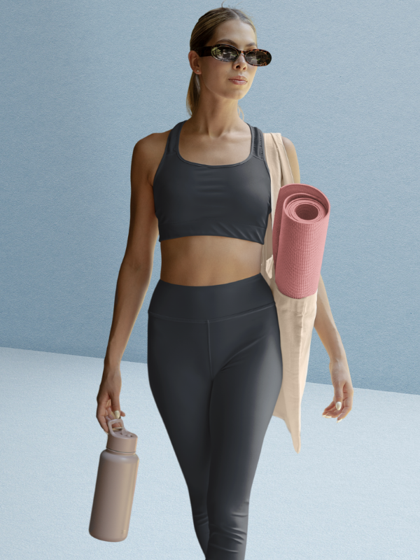 Carbon Grey High Waisted leggings for women