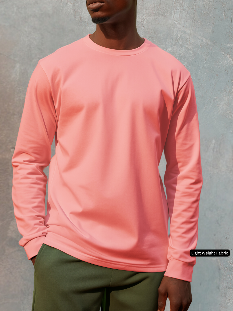 Coral Red Relax Fit Full T-shirt men