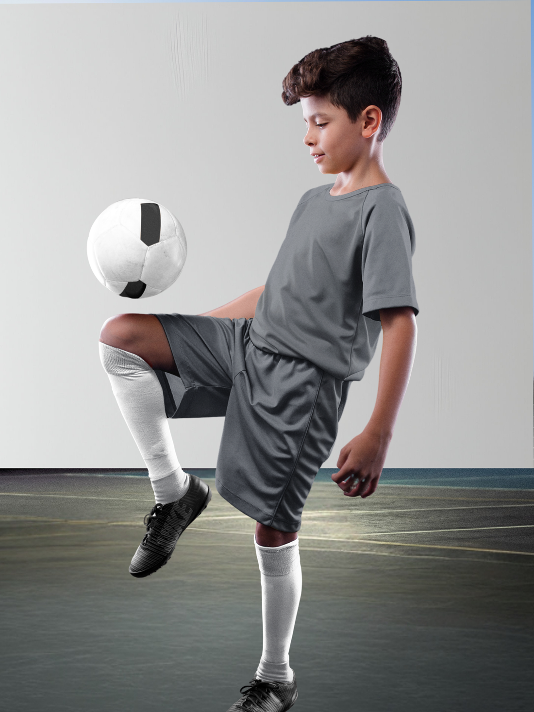 Dark Carbon Grey Sports T shirt for Boy